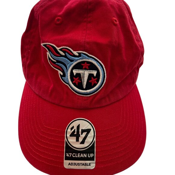 Tennessee Titans Red '47 Clean Up Adjustable Strapback Hat OSF With Stickers EUC - Picture 1 of 3